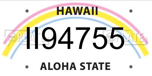 II94755 Hawaii License Plate