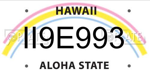 II9E993 Hawaii License Plate