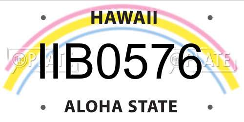 IIB0576 Hawaii License Plate