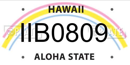 IIB0809 Hawaii License Plate