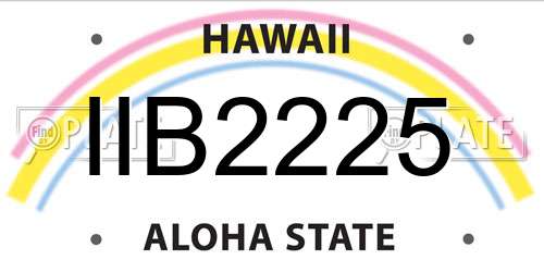IIB2225 Hawaii License Plate
