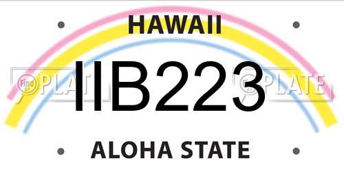 IIB223 Hawaii License Plate