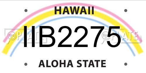 IIB2275 Hawaii License Plate