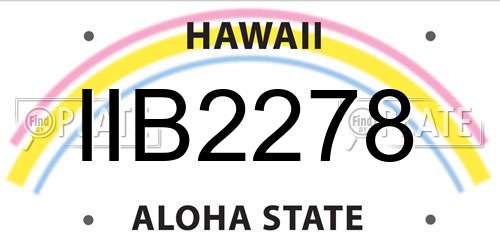 IIB2278 Hawaii License Plate