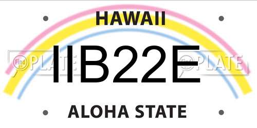 IIB22E Hawaii License Plate