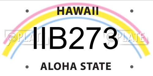 IIB273 Hawaii License Plate
