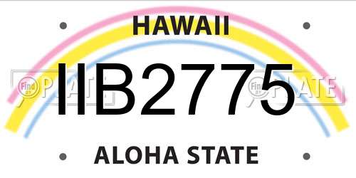 IIB2775 Hawaii License Plate