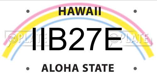 IIB27E Hawaii License Plate