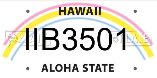 IIB3501 Hawaii License Plate