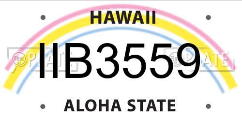 IIB3559 Hawaii License Plate