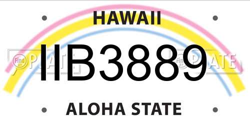 IIB3889 Hawaii License Plate