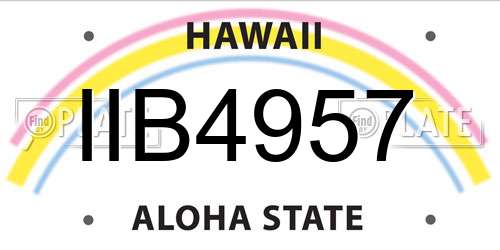 IIB4957 Hawaii License Plate