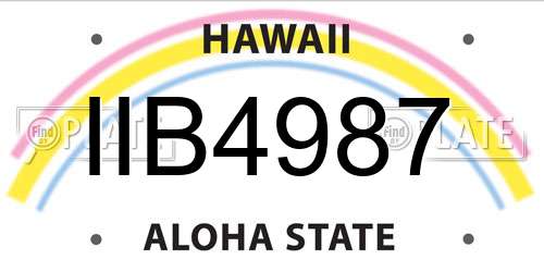 IIB4987 Hawaii License Plate