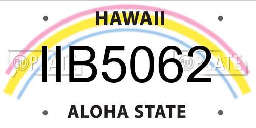 IIB5062 Hawaii License Plate