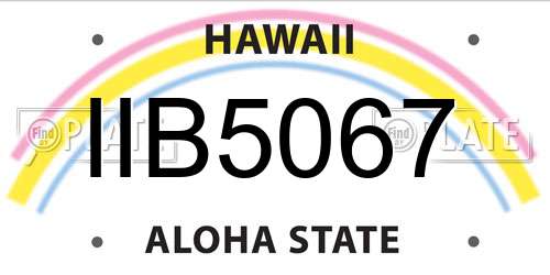IIB5067 Hawaii License Plate