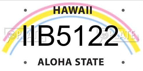 IIB5122 Hawaii License Plate