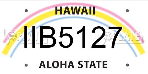 IIB5127 Hawaii License Plate