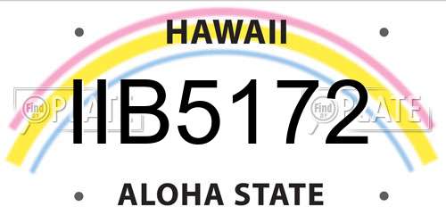 IIB5172 Hawaii License Plate