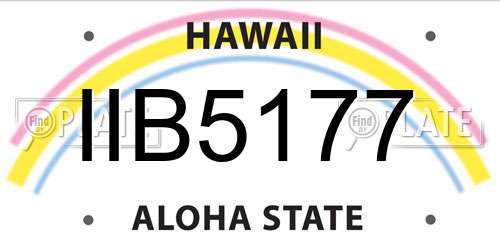 IIB5177 Hawaii License Plate
