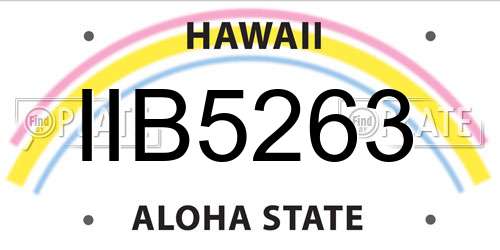 IIB5263 Hawaii License Plate