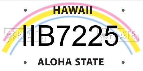 IIB7225 Hawaii License Plate