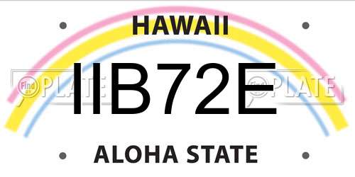 IIB72E Hawaii License Plate