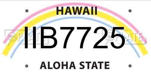 IIB7725 Hawaii License Plate