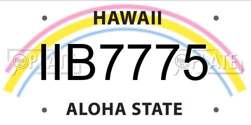 IIB7775 Hawaii License Plate