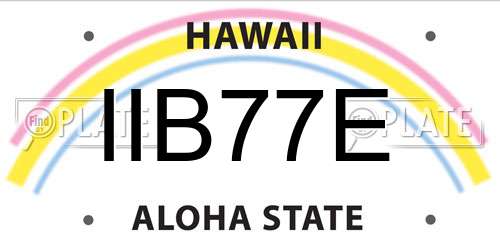 IIB77E Hawaii License Plate