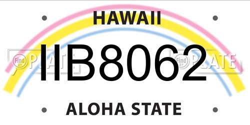 IIB8062 Hawaii License Plate