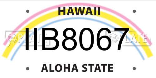 IIB8067 Hawaii License Plate