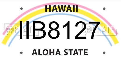 IIB8127 Hawaii License Plate