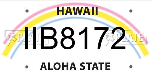 IIB8172 Hawaii License Plate