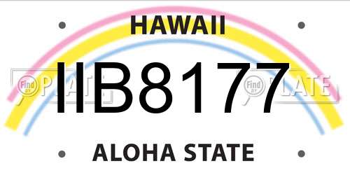 IIB8177 Hawaii License Plate