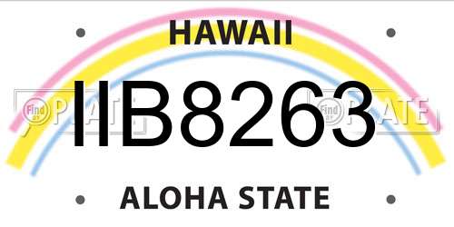 IIB8263 Hawaii License Plate