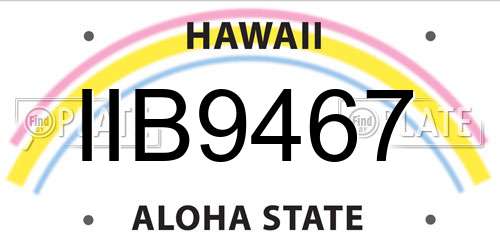 IIB9467 Hawaii License Plate