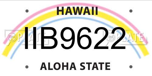 IIB9622 Hawaii License Plate