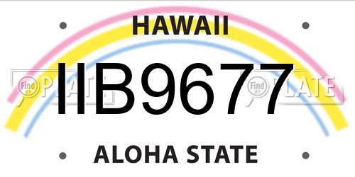 IIB9677 Hawaii License Plate
