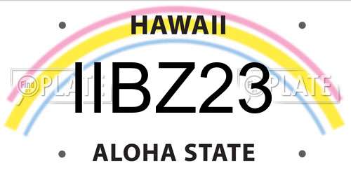 IIBZ23 Hawaii License Plate