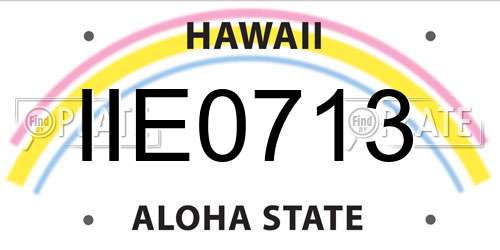 IIE0713 Hawaii License Plate