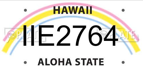 IIE2764 Hawaii License Plate