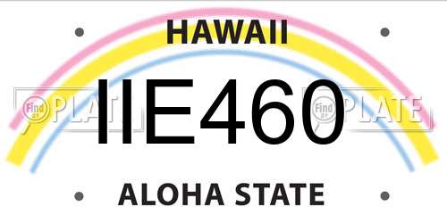 IIE460 Hawaii License Plate