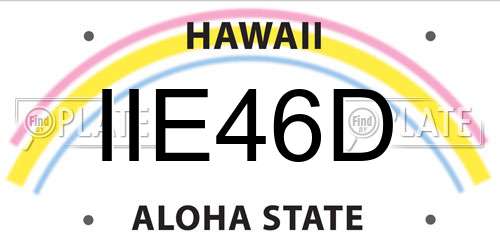 IIE46D Hawaii License Plate