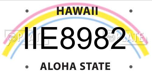 IIE8982 Hawaii License Plate