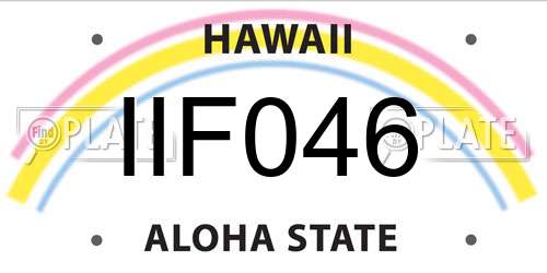 IIF046 Hawaii License Plate