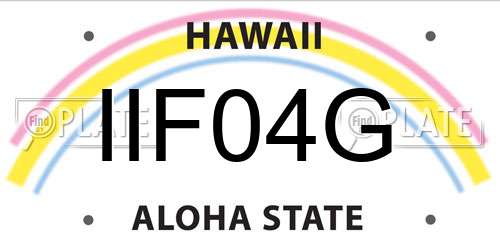 IIF04G Hawaii License Plate