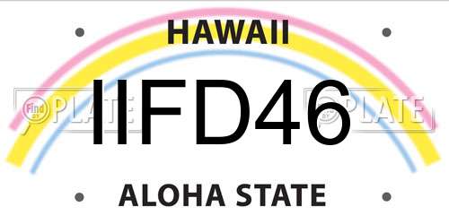 IIFD46 Hawaii License Plate