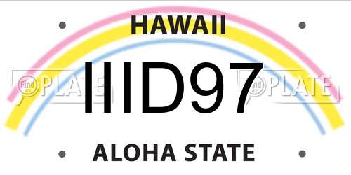 IIID97 Hawaii License Plate