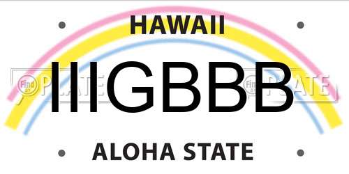 IIIGBBB Hawaii License Plate