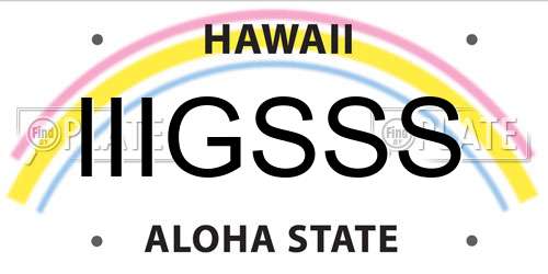 IIIGSSS Hawaii License Plate